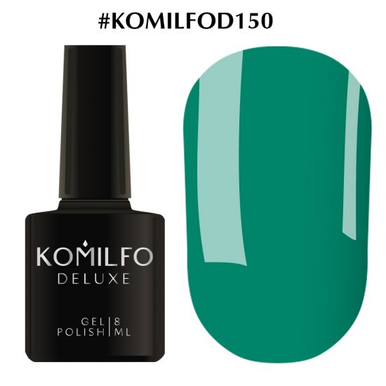 Гель-лак Komilfo Deluxe Series №D150 (насыщенный, бирюзово-зеленый, эмаль) 8 мл Гель-лак Komilfo Deluxe Series №D150 (насыщенный, бирюзово-зеленый, эмаль) 8 мл