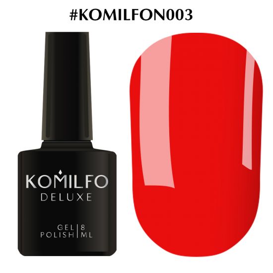 Гель-лак Komilfo DeLuxe Series №N003 (насыщенный, ярко-оранжевый, неоновый) 8 мл Гель-лак Komilfo DeLuxe Series №N003 (насыщенный, ярко-оранжевый, неоновый) 8 мл