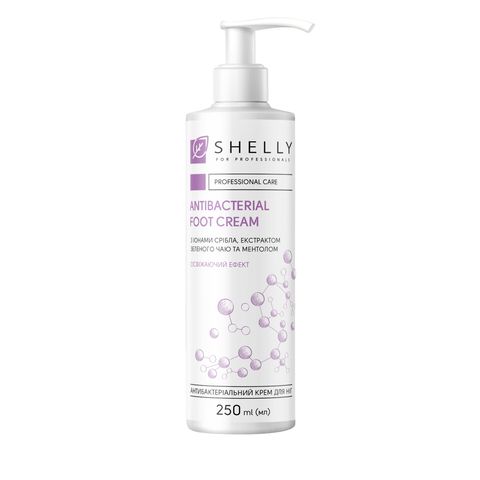 Antibacterial foot cream with silver ions, green tea extract and Shelly menthol 250 ml Antibacterial foot cream with silver ions, green tea extract and Shelly menthol 250 ml