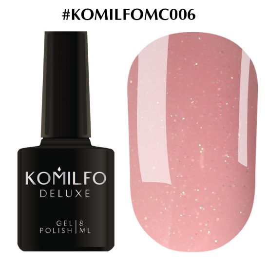 Гель-лак Komilfo Moon Crush 006 (нежно-бежевый, золотисто-зеленые блесточки, полупрозрачный), 8 мл Гель-лак Komilfo Moon Crush 006 (нежно-бежевый, золотисто-зеленые блесточки, полупрозрачный), 8 мл