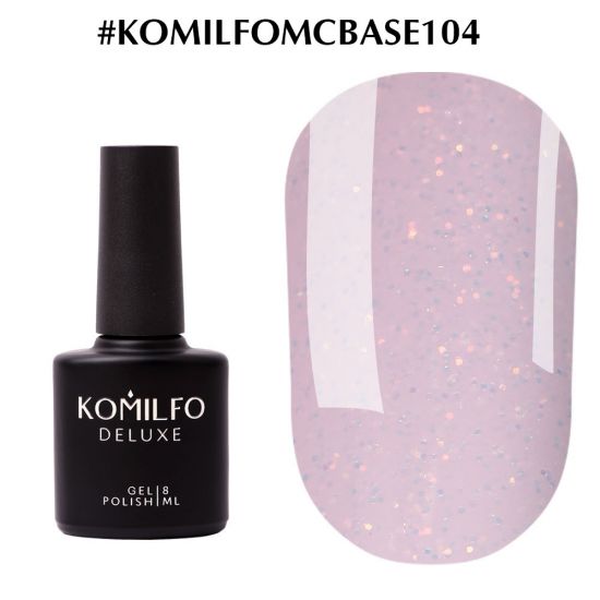 Komilfo Moon Crush Base 104 light pink, gold glitter, translucent, 8 ml Komilfo Moon Crush Base 104 light pink, gold glitter, translucent, 8 ml