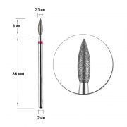 Фреза алмазная, пламя красное, диаметр 023
