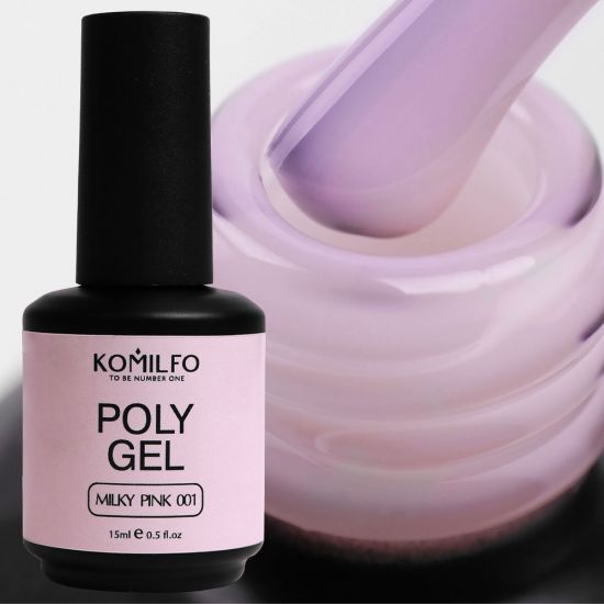Komilfo PolyGel 001 Milky Pink, 15 мл Komilfo PolyGel 001 Milky Pink, 15 мл