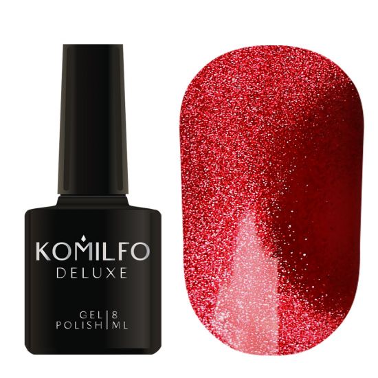 Гель-лак Komilfo 9D Cat's eye Red 002 (яскравий червоний, магнітний), 8 мл Гель-лак Komilfo 9D Cat's eye Red 002 (яскравий червоний, магнітний), 8 мл