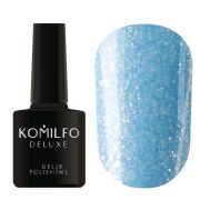 Гель-лак Komilfo Spring Jazz SJ007 (світло-блакитний з золотими блискітками), 8 мл