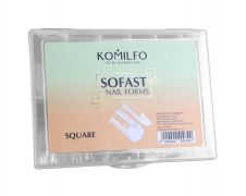 Komilfo SoFast Nail Forms Square - гелеві тіпси для нарощування, квадрат240 шт