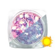 Komilfo блесточки фотохромные MIX-006 (микс размеров, 2,5 г)