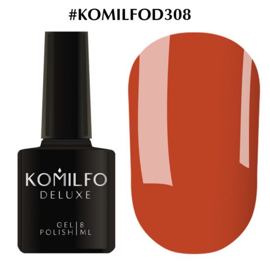 Гель-лак Komilfo Deluxe Series №D308 (красный кирпич, эмаль) 8 мл Гель-лак Komilfo Deluxe Series №D308 (красный кирпич, эмаль) 8 мл