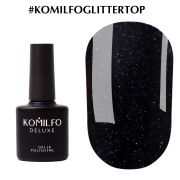 Komilfo Glitter Top 8 мл - закрепитель для гель-лака с мелким шиммером БЕЗ липкого слоя